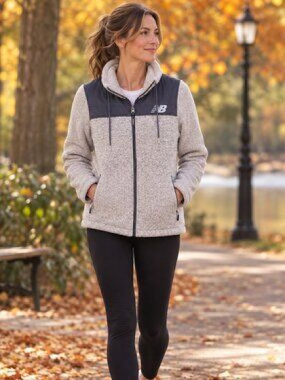 New Balance Herringbone Fleece Full Zip Jacket
